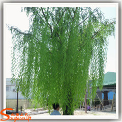 Large outdoor green plastic willow leaves plants artificial weeping willow quality tree for garden decor