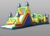 Blue Outdoor Inflatable Bounce House Obstacle Course For Competitive Game