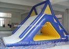 Attractive Fire - Proof White / Blue Inflatable Water Park Slides For Sea / Lake / Pool