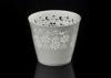 Customize Tealight Ceramic Candle Holder With Hollow Flower Pattern