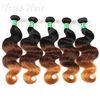 Real Indian 7A Virgin Hair Weave / Three Tone Hair Extensions Without Chemical