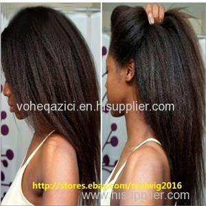 Malaysia Human Hair Full Lace Wig Kingky Straight