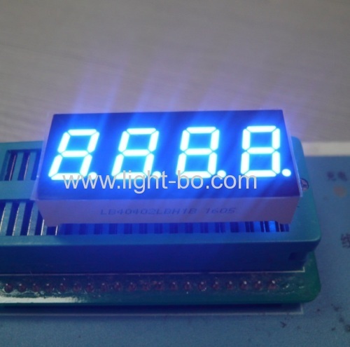 Ultra blue 0.4" 4 digit led 7 segment display common cathode for instrument panel