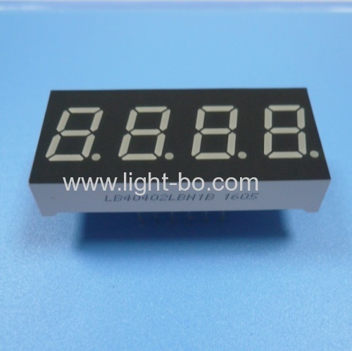 Ultra blue 0.4" 4 digit led 7 segment display common cathode for instrument panel