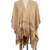 Big Size Suede Poncho