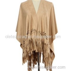 Big Size Suede Poncho