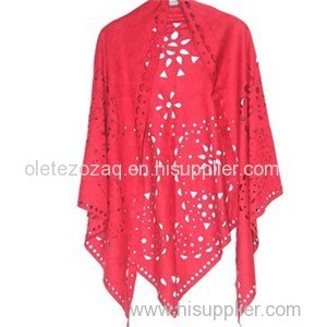 Triangle Suede Poncho With Beautiful Fringe