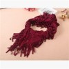 Triangle Suede Scarf With Beautiful Fringe