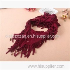 Triangle Suede Scarf With Beautiful Fringe