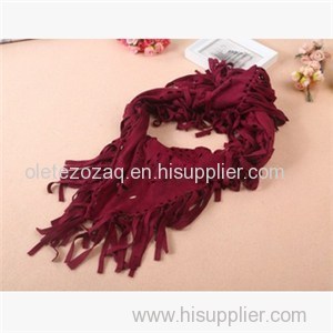 Triangle Suede Scarf With Beautiful Fringe