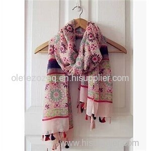 Polyester Scarf With National Style