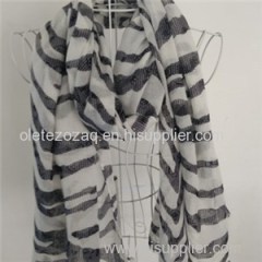 Polyester Scarf With Simple Dots Or Stripe Printed