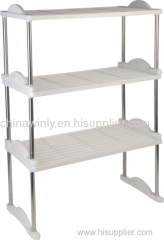 3 layer plastic shoe rack with Stainless Steel