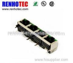 1x4 horizontal rj45 female type pcb socket with led