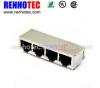 180 degree 1x4 rj45 socket unit connector