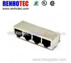 180 degree 1x4 rj45 socket unit connector