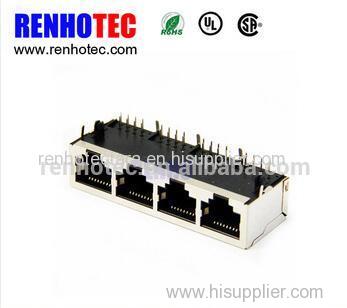 4P8C 1X4 cat5e rj45 ethernet socket surface mount