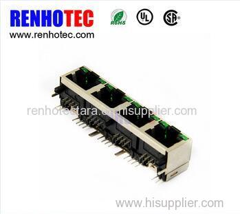 1x4 Ports RJ45 Modular PCB Jack Network 59 8P LAN Connector