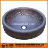 Compact top mount copper bathroom wash basins