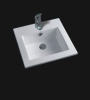 Sanitary ware Ceramic white color square slim edge bathroom furniture washbasin