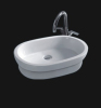 Sanitary ware ceramic white color counter top basin or semi recessed sink