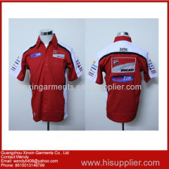 racing pit crew shirt wholesale in 100% polyester race crew shirts
