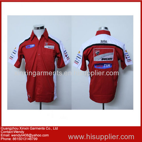 racing pit crew shirt wholesale in 100% polyester race crew shirts