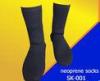 Black Waterproof Neoprene Boot Socks / Neoprene Toe Socks For Diving