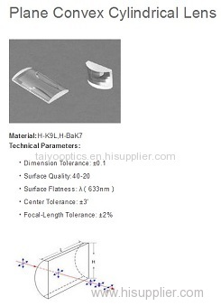 plano convex cylindrical lens