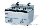 220V Professional Deep Fat Fryers Stainless Steel 28L Oil Capacity 6 Months Warranty
