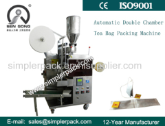 Double Chamber Turkey Black Tea Bag Packing Machine with Thread and Tag