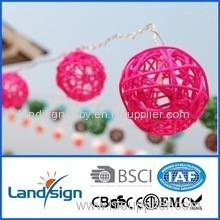 New High Qulaity Outdoor Decorative Led Garden Solar Light christmas outdoor led rattan ball string light