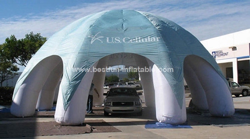 Large spider inflatable event tent with sun shelter