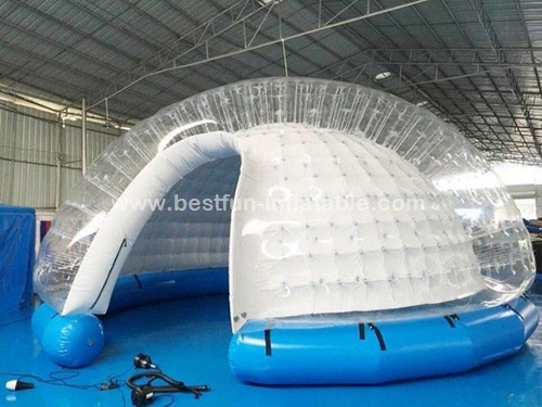 Semi transparent inflatable bubble tent