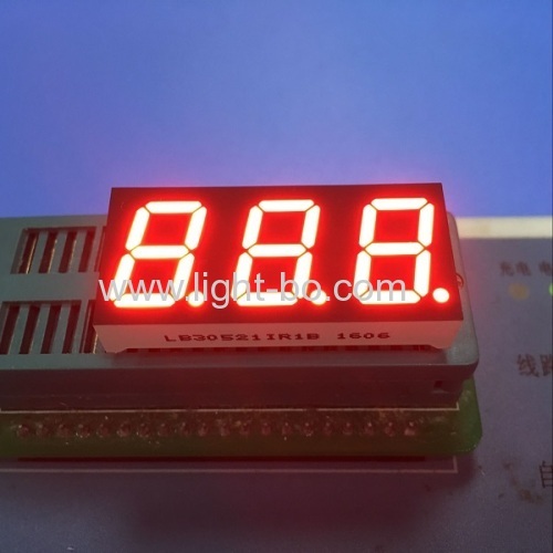 Ultra Red common anode 0.52" 3 digit 7 segment led display for digital indicator