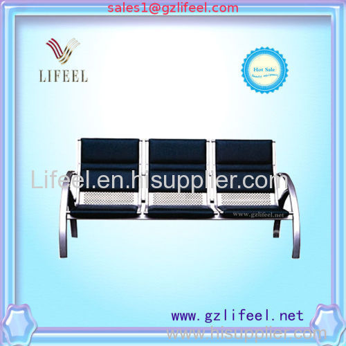 fashional beauty salon furniture Black three seats waiting chairs