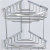 Two Tiers Brass Bath Corner Basket