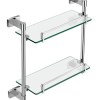 Double Rectangular Glass Shelf