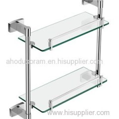 Double Rectangular Glass Shelf