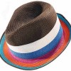 Straw Fedora Hats with Braid and Ribbon