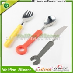 3 pcs tooling silicone tableware sets silicone fork spoon knife sets