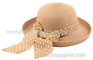 Paper Braid Floppy Hats with Printing Color for Ladies