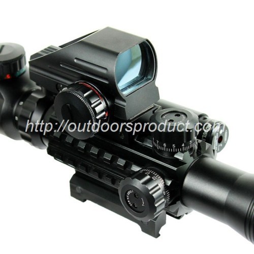 4-12X50EG Tactical Rifle Scope with Dot Sight & Red Laser