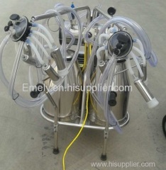 dairy farm vacuum pump two buckets cow milking machine