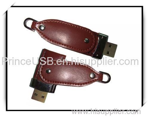 8GB Good Quality Leather USB Flash Drive Metal & Leather Combination USB Memory Disk USB Flash Drives