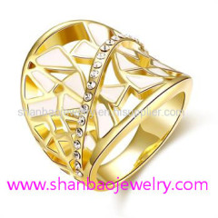 Gold Plated Costume Fashion Zircon Jewelry Women Rings