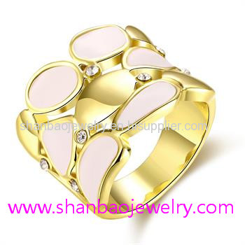 Gold Plated Costume Fashion Zircon Jewelry Woman Rings
