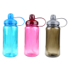 plastic sports water bottle with screw cap and suction nozzle