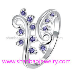 Silver Plated Costume Fashion Zircon Jewelry Woman Rings