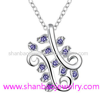 Silver Plated Costume Fashion Zircon Jewelry Woman Necklaces